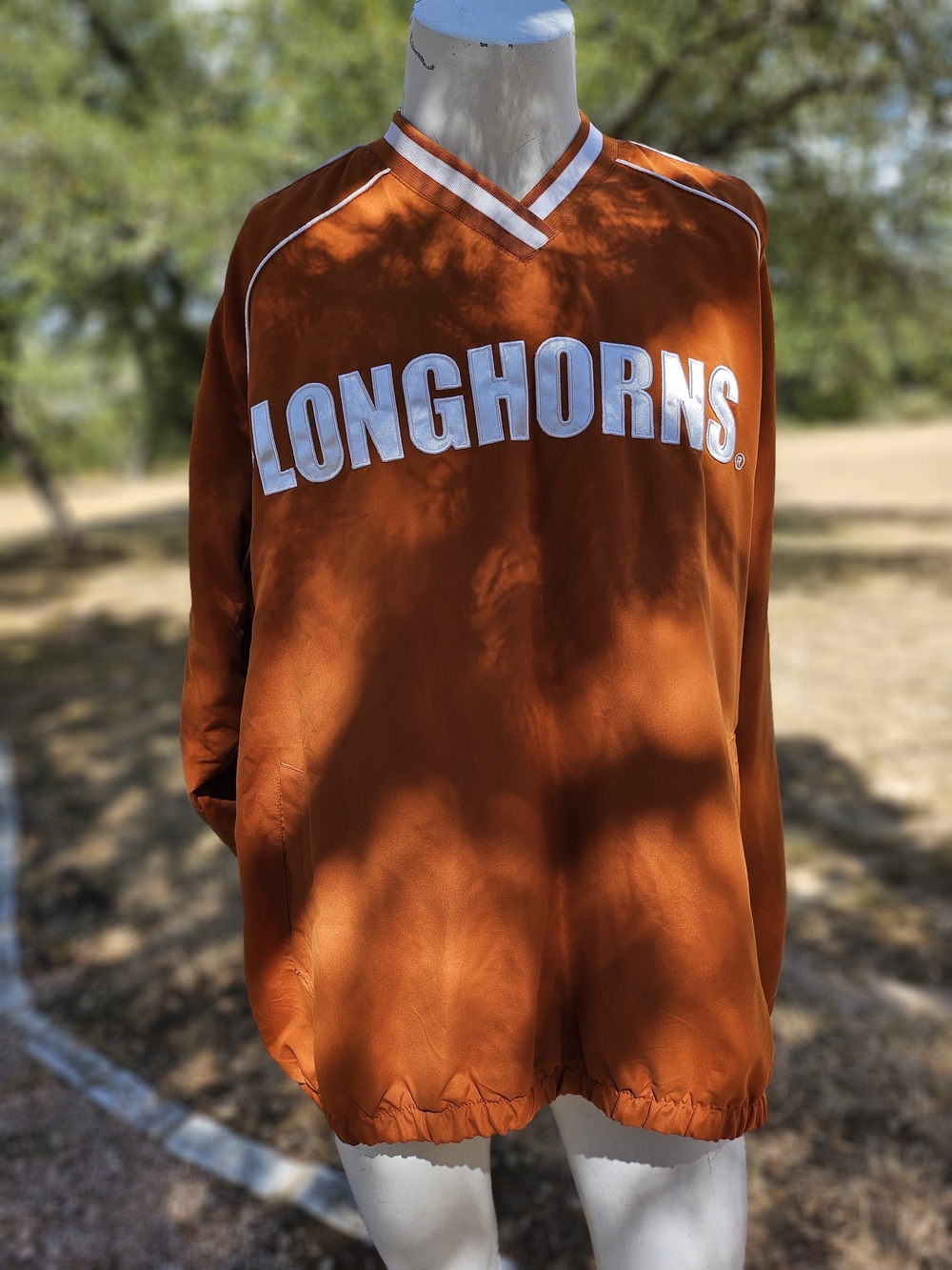 58 Sports Texas UT LongHorns Windbreaker Orange V Neck Pullover XL